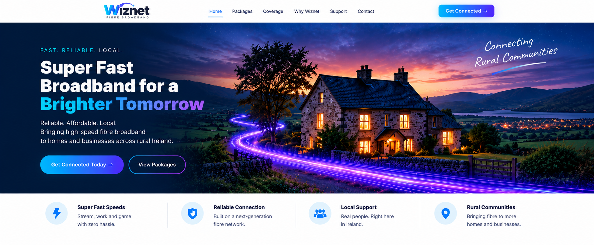 Wiznet fibre broadband connecting rural communities